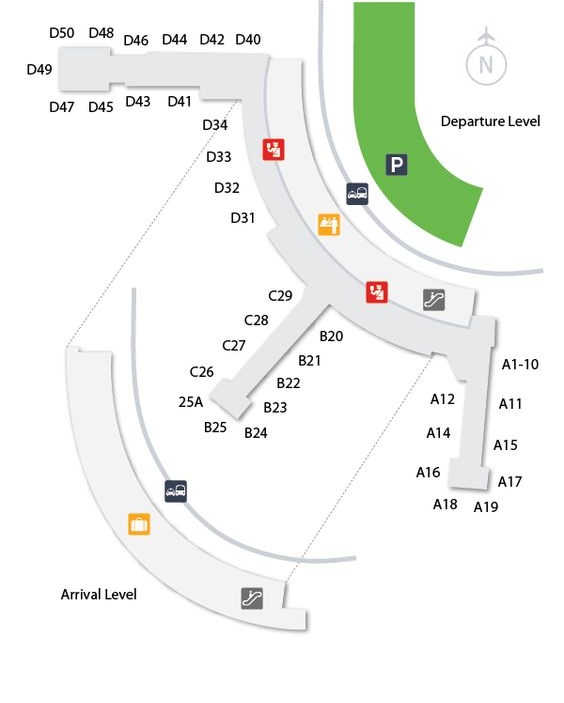 YYC Calgary airport terminal map